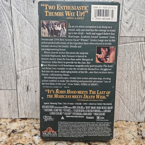 Rob Roy VHS Liam Neeson Jessica Lange 1995 - Picture 8 of 9